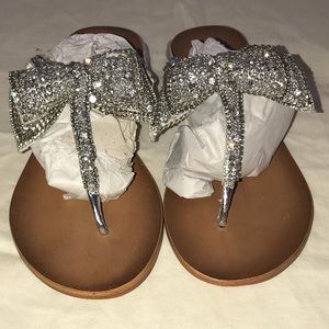 Naughty Monkey Sequin Bow Sandals